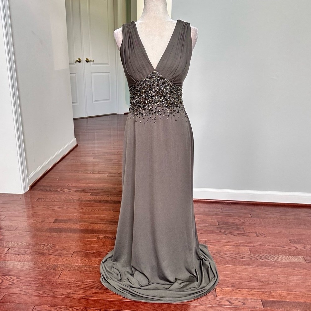 JS Boutique Beaded Embellished Feminine Ethereal Goddess Gown Dress Size 10